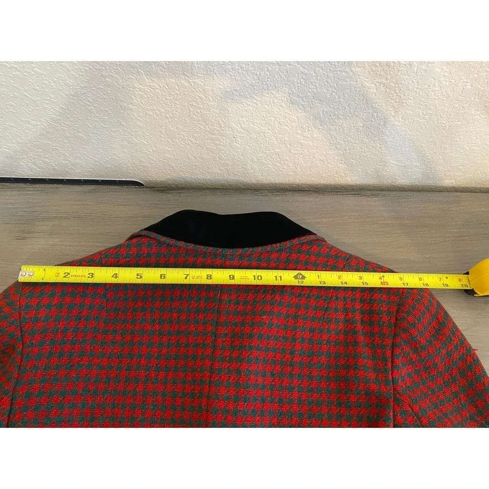 Vintage‎ Aimee Winnetka Blazer Red Black Houndstooth Size S/M